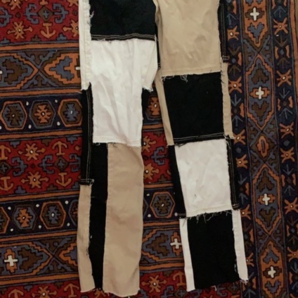 Brown, white and black patchwork denim never worn - Picture 9 of 9